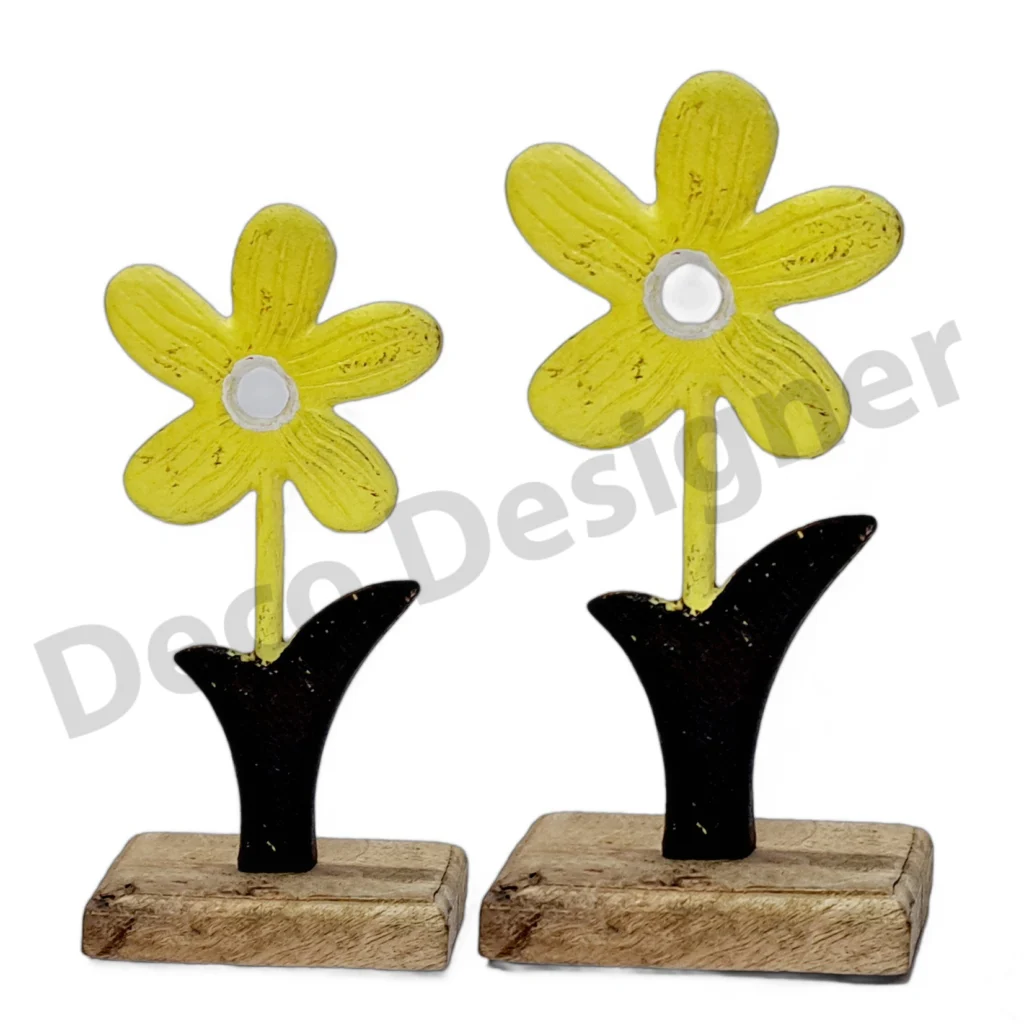 EA1731 - Easter Flower Decoration on Wood Base