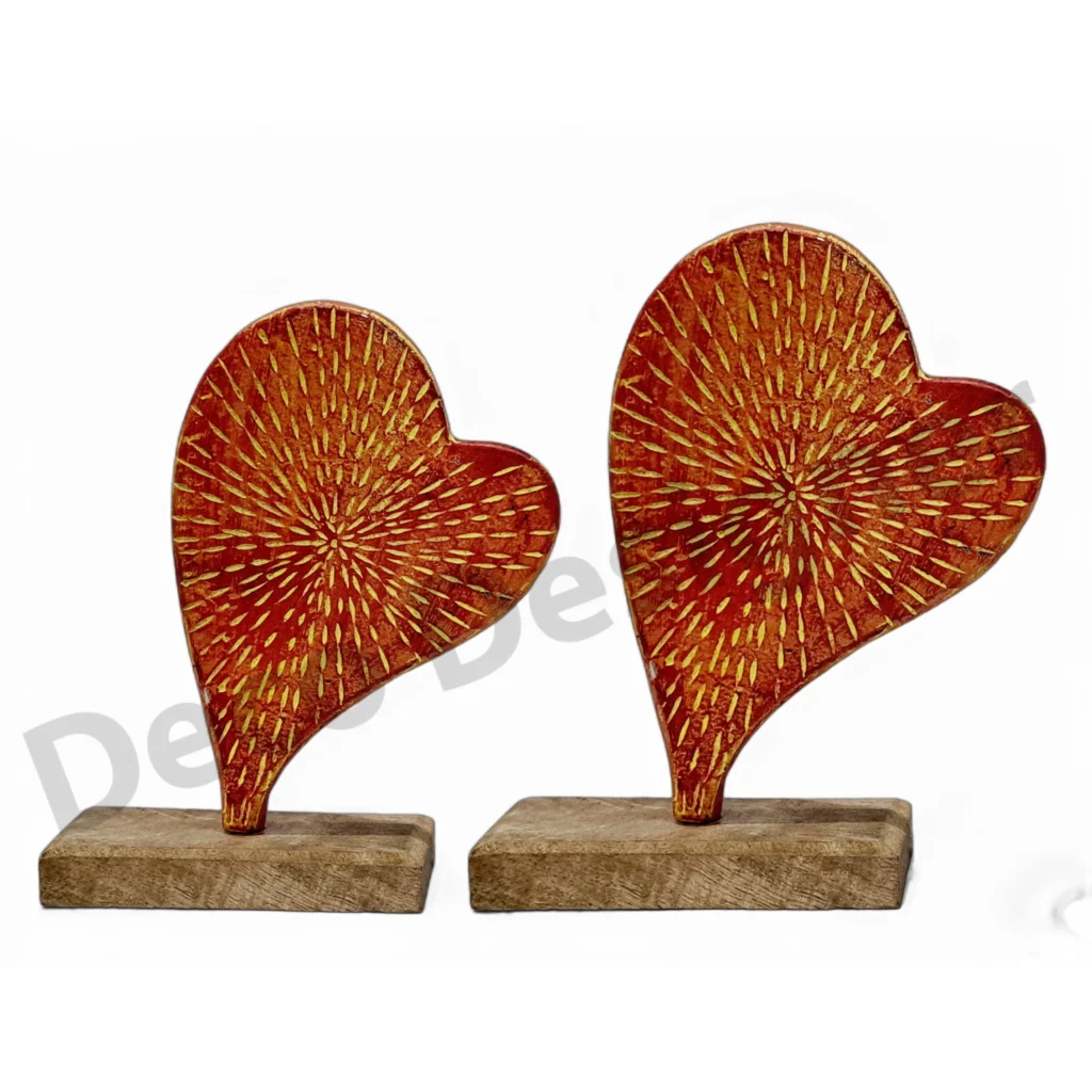 EA1736 - Easter Heart Decoration on Wood Base