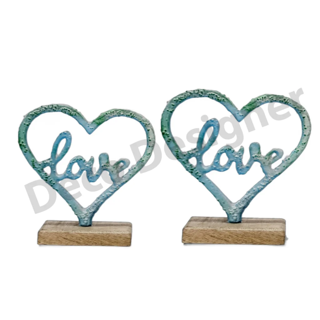 EA1743 - Easter Heart Decoration on Wood Base