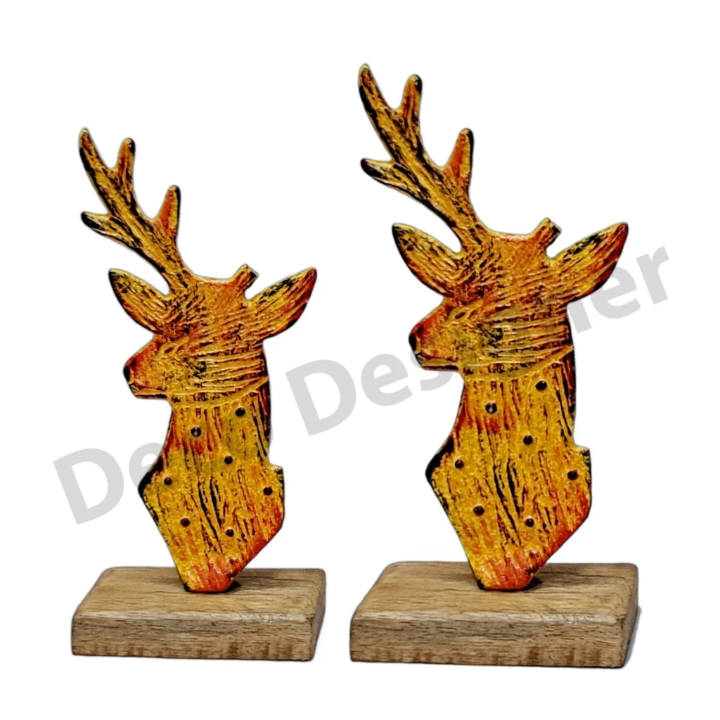 EA1746 - Easter Deer Decoration on Wood Base