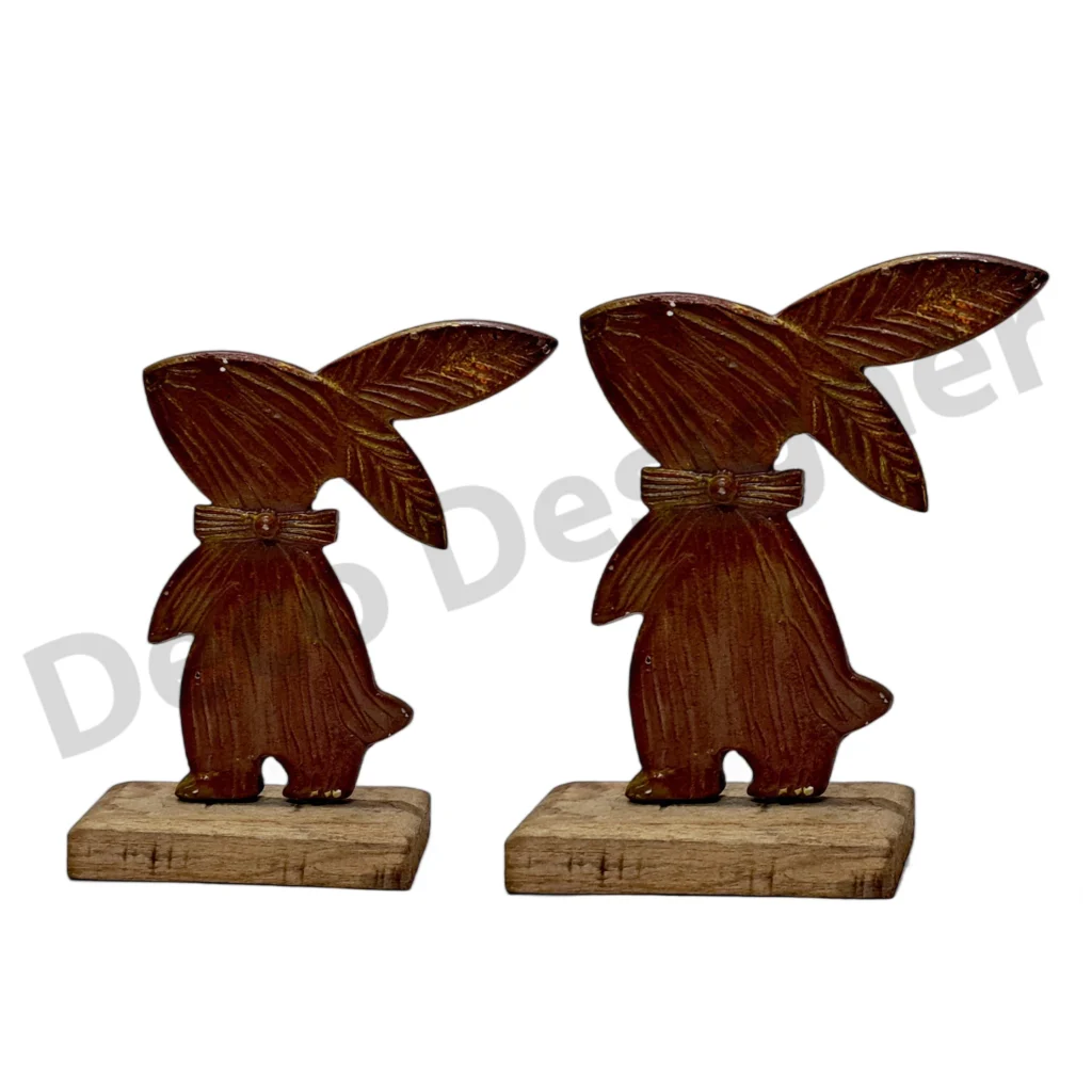 EA1752 - Easter Bunny Decoration on Wood Base