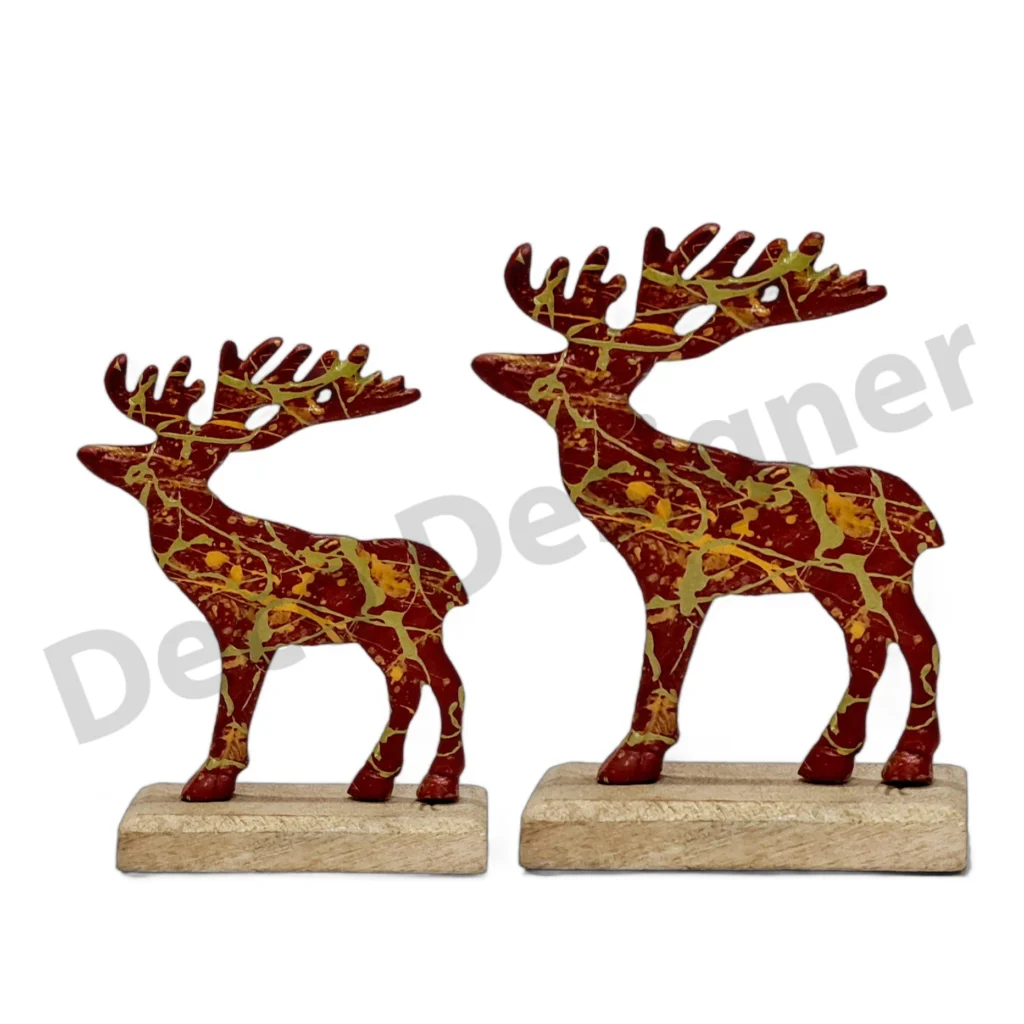 EA1754 - Easter Deer Decoration on Wood Base