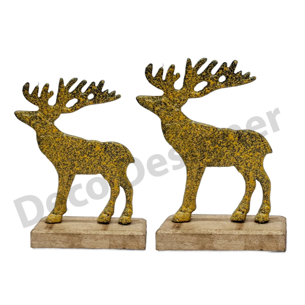 EA1755 - Easter Deer Decoration on Wood Base
