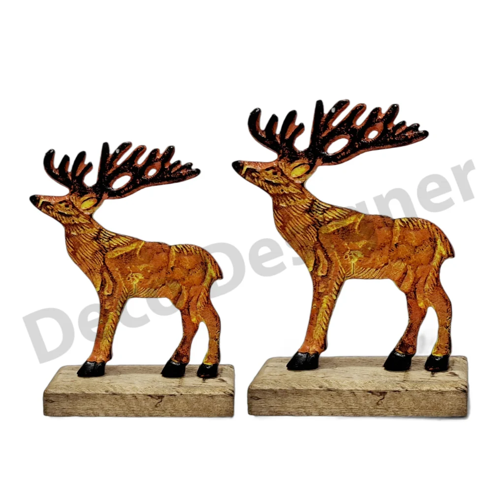 EA1760 - Easter Deer Decoration on Wood Base