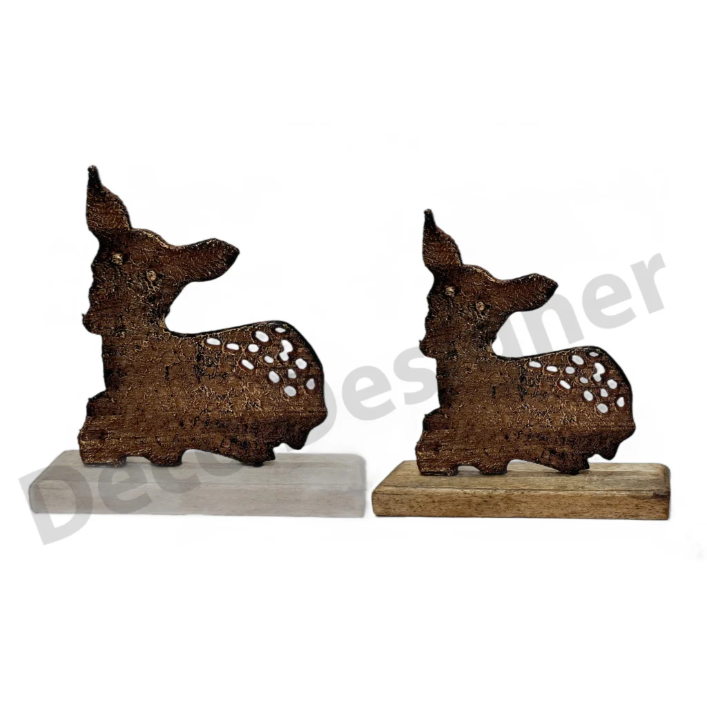 EA1775 - Easter Deer Decoration on Wood Base