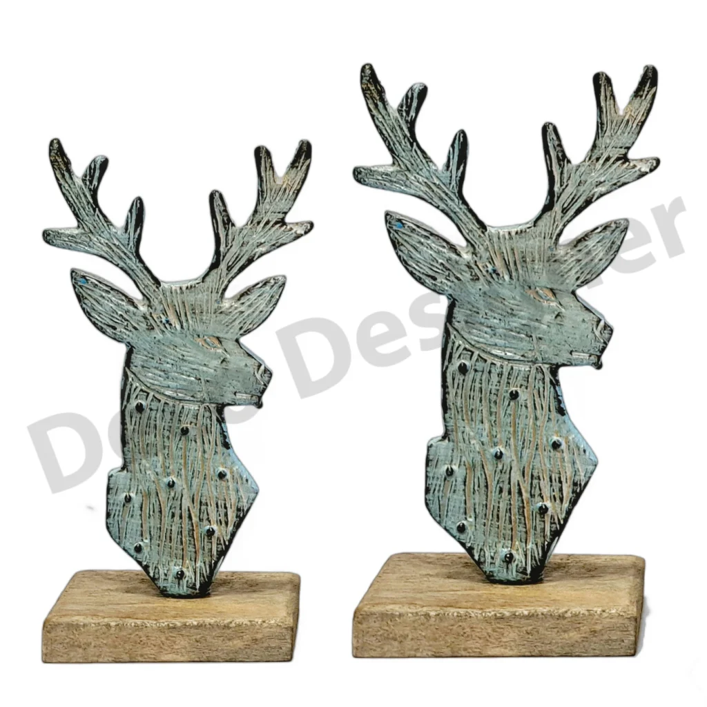EA1782 - Easter Deer Decoration on Wood Base