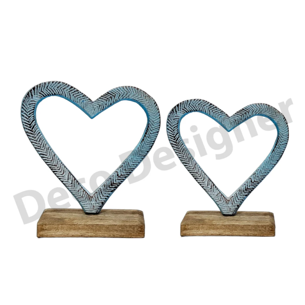 EA1785 - Easter Heart Decoration on Wood Base
