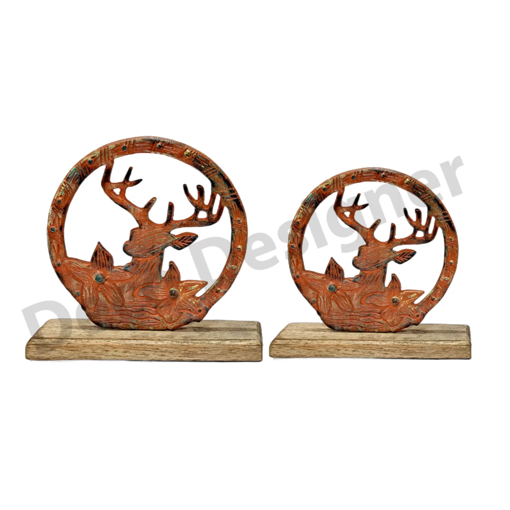 EA1792 - Easter Deer Decoration on Wood Base