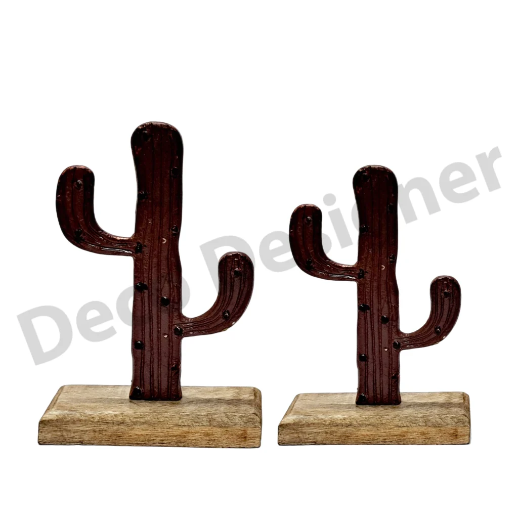 EA1793 - Easter Cactus Decoration on Wood Base