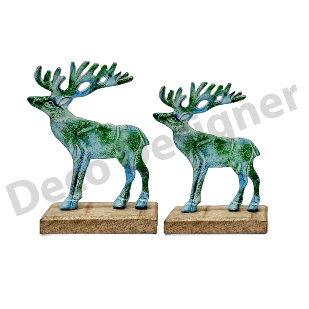 EA1796 - Easter Deer Decoration on Wood Base