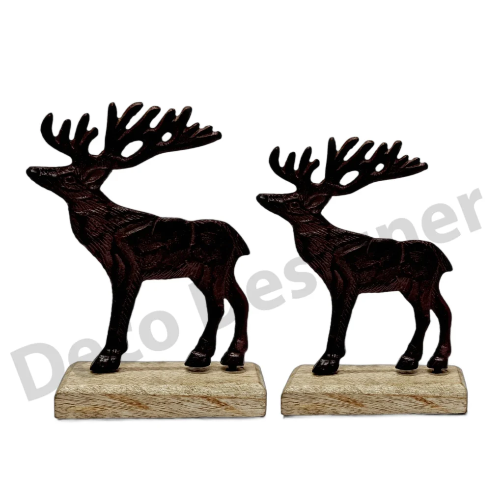 EA1804 - Easter Deer Decoration on Wood Base