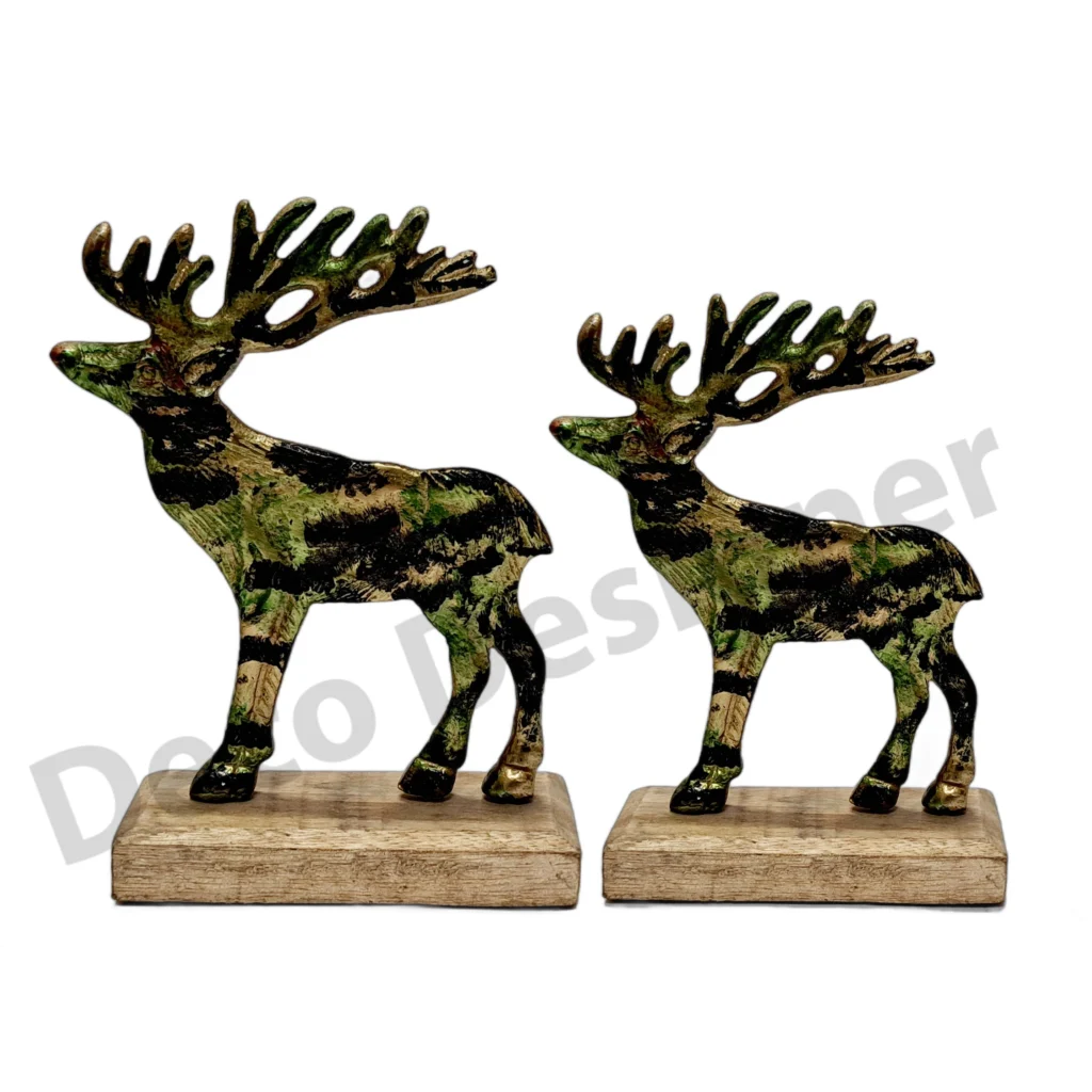EA1805 - Easter Deer Decoration on Wood Base