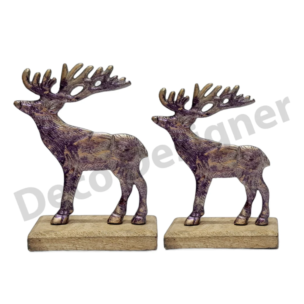 EA1808 - Easter Deer Decoration on Wood Base