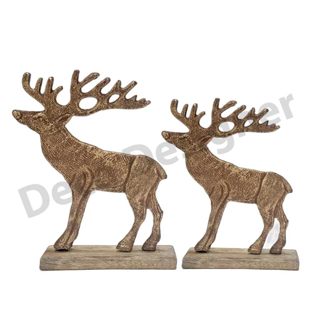 EA1815 - Easter Deer Decoration on Wood Base