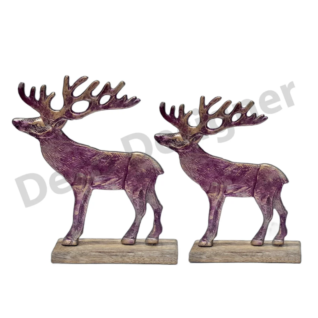 EA1816 - Easter Deer Decoration on Wood Base