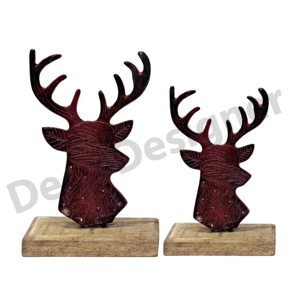 EA1817 - Easter Deer Decoration on Wood Base