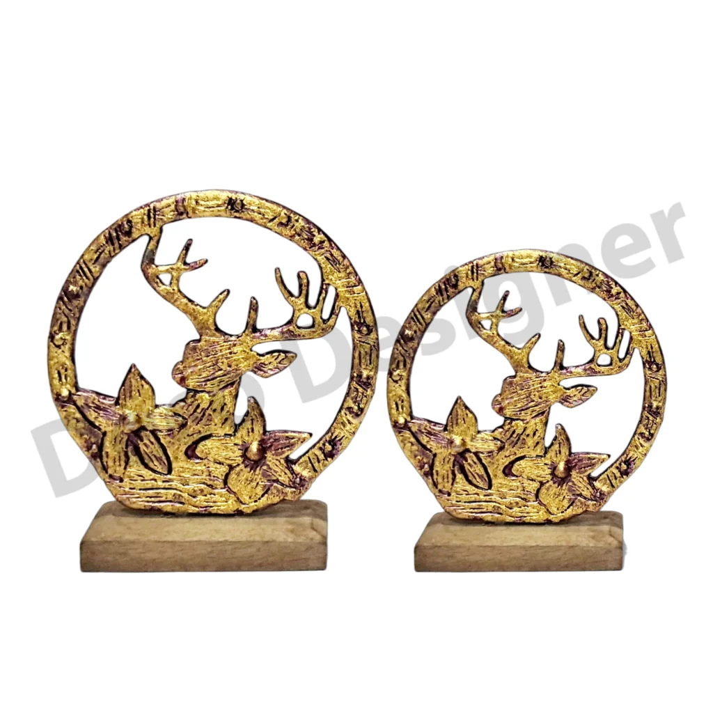 EA1826 - Easter Deer Decoration on Wood Base