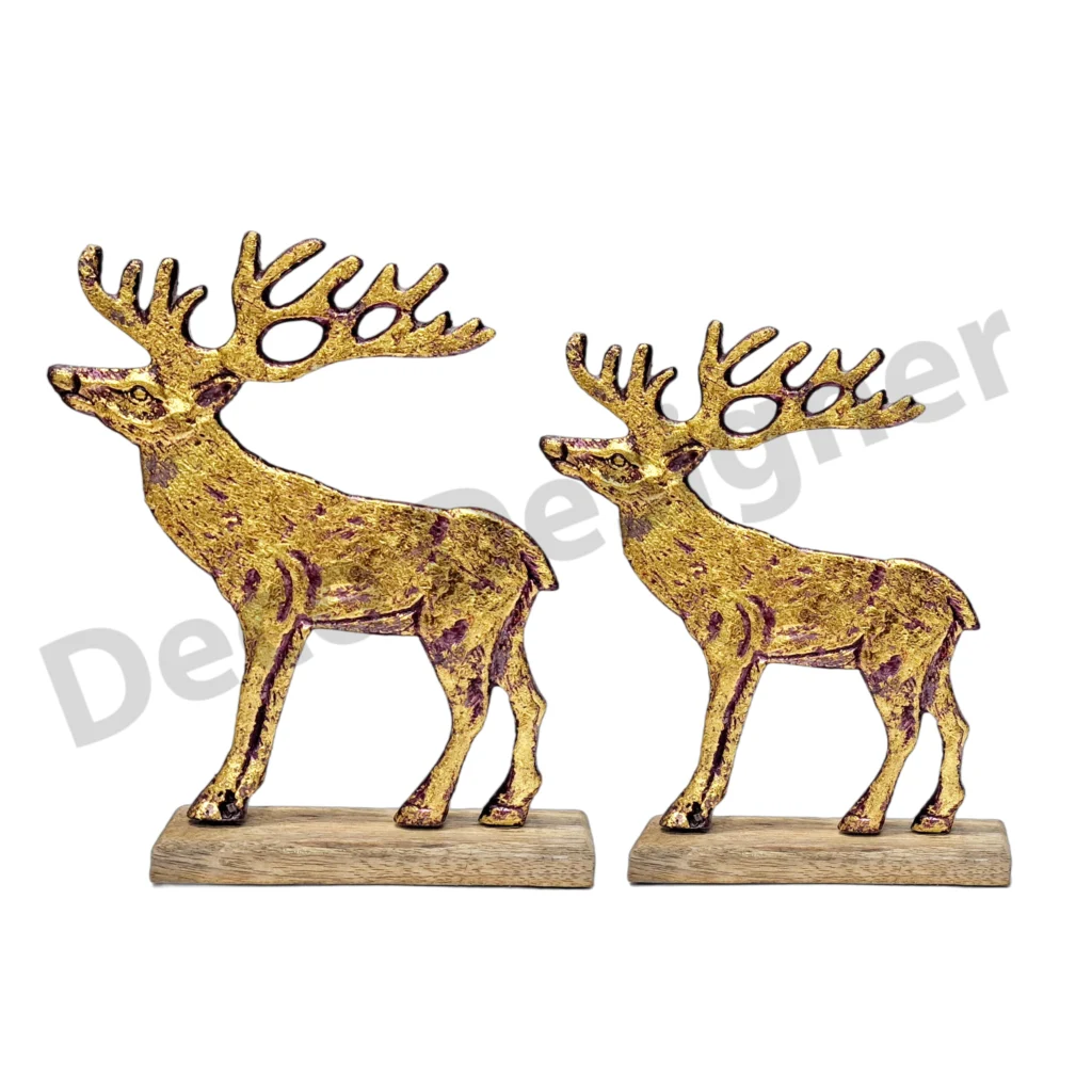 EA1829 - Easter Deer Decoration on Wood Base
