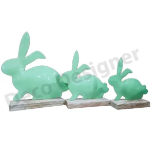 EA1717 - Easter Rabbit Decoration on Wood Base